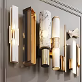 Contemporary Wall Lamps With Gold Accents Marble Details And Various Shapes