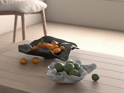 Drinkers Food Fruit Plate Fruit Orange Fruit Combination 3d model