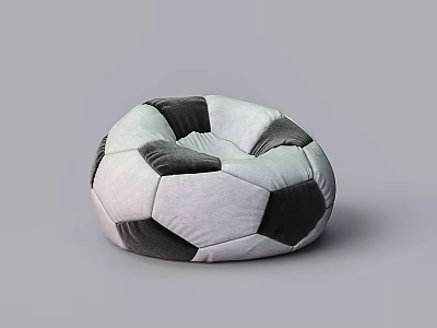 Comfortable Football Shaped Bean Bag Chair In Black And White Design 3d model