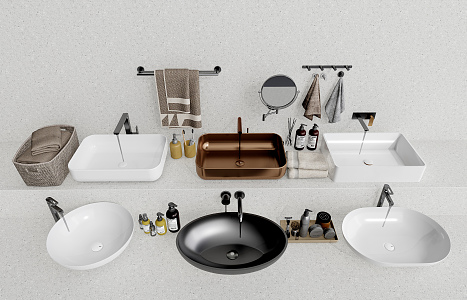 Modern wash basin wash basin bathroom supplies 3d model