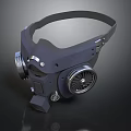 Mechanical Gas Mask Structure With Head Strap Circular Fan And Metal Components