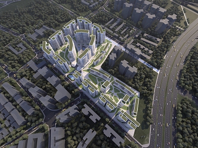 Modern Aerial View 3d model