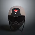 Tactical Weapon Helmet Featuring Red Star Logo Black Goggles And Nishiki Brand Straps