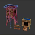 Tower defense sentry tower air defense watchtower observatory tower loft 3d model
