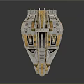 Futuristic Aerospace Spaceship Design With Metallic Surface And Detailed Structure
