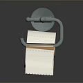 Toilet Paper Roll With Metallic Horn Funnel Placed On Gray Background Surface