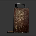 Vintage Rusty Metal Storage Container With Wooden Handle Hammer and Classic Design