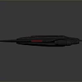 Futuristic Black Sci-Fi Spaceship With Red Accents Green Engines And Streamlined Design