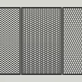 Black Metal Railings Three Panel Design With Varied Mesh Patterns Rectangular Against Light Colored Background 3d model
