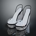 Women's Transparent Wedge Sandals With Crystal Decorations And Open Toe Design