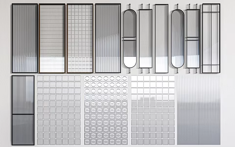 glass partition glass brick partition glass wall glass screen 3d model