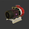 Industrial Electric Pump With Black Motor Red Pump Body And Metal Base Stand