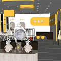 Bright And Modern Kids Clothing Store Interior With Yellow White Decor Clothing Displays And Bright Lighting