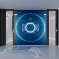 Modern science and technology background wall technology minimalist 3d model
