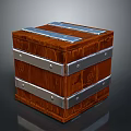 Wooden Storage Box With Metal Strips For Home Living Daily Use
