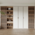 New Chinese Bookcase Locker Decorative Cabinet 3d model