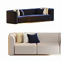 Modern in-line three-seat sofa 3d model