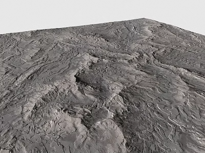 Natural Rocky Terrain Featuring Undulating Surface Deep Valleys And Rough Textures 3d model