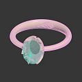 Elegant Silver Ring with Oval Lavender Gemstone and Engraved Logo on Inner Band
