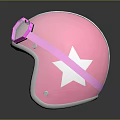 Cute Pink Helmet With Heart Shaped Goggles And White Star Patterns