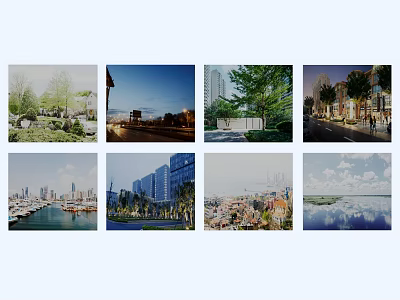 Scenic Urban And Natural Landscape With Park City Skyline Harbor And Waterfront Views 3d model