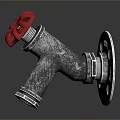 Metal Pipe Fitting With Red Wheel Handle And 288 5C Markings