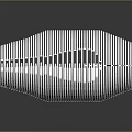 Modern Architectural Structure With White Striped Curved Design And Reflective Surface Details 3d model