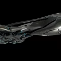 Futuristic Spaceship Featuring Sleek Metallic Exterior Blue Accents And Aerodynamic Structure