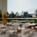 Modern Coffee Bar Design With Gold Counter Menu Boards Coffee Machines Bar Stools And Plants
