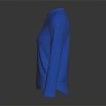 Blue Long Sleeve Knitted Top With Round Neck Casual Stylish Design