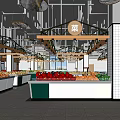 Fresh Supermarket Produce Section With Bright Lighting And Organized Fruit Vegetable Display Shelves