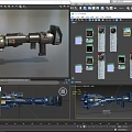 Futuristic Metallic Weapon With Detailed Complex Mechanical Components And Orange Accents