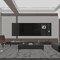 Modern Living Room Interior Design With TV Wall Fireplace White And Dark Cabinets