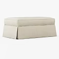 Beige Fabric Ottoman With Simple Layered Structure And Ruffled Base 3d model