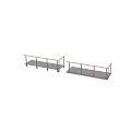Modern Balustrade Components Featuring Metal Frames Wood Handrails And Horizontal Bars 3d model