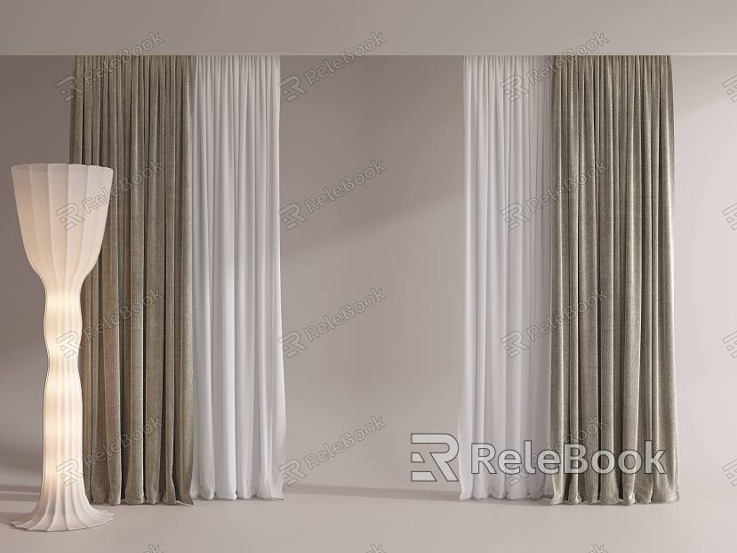 Curtain Cream Wind Curtain Silent Wind Curtain Living Room Curtain Bedroom Curtain Cloth Curtain Gauze Curtain model