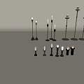 Modern Style Candle Holders With Various Designs And Different Heights For Home Decor 3d model