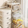 Modern Home Storage Lockers With Stackable Transparent Drawers For Snacks And Beverages