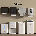 Poliform Daily Use Appliances Collection With Wall Mounted And Tabletop Dispensers And Tissue Holders