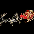 Festive Lighted Reindeer Pulled Sleigh Play Equipment With Gift Decorations