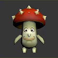 Playful Red Mushroom With White Spots And Happy Face As Edible Food Character