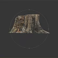 Natural Wood And Stone Decorative Piece With Tree Stump Shape Layered Texture Root Like Base