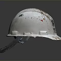Fitzgerald Construction Worn Safety Helmet With Green Mark And Dirty Surface