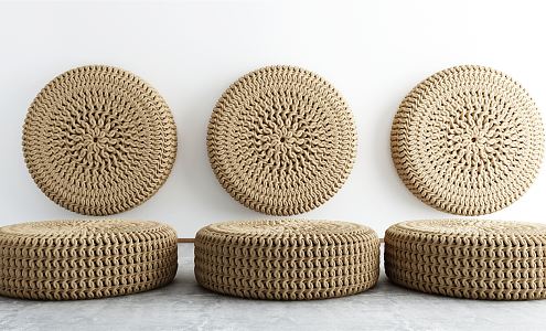 New Chinese Cushion Zen Cushion 3d model