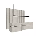 Modern reception desk background 3d model