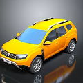 Yellow SUV With Roof Rack Modern Design Alloy Wheels And Front Grille