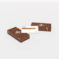 Two Brown Decorative Wooden Boxes With Golden Floral Design Elements