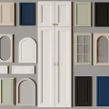 French Style Wardrobe Doors With Various Designs Colors And Arched Glass Panels