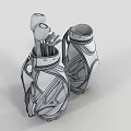 Durable Golf Sports Equipment Bags with Clubs in Black White Design for Golfers