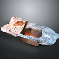 Ancient Ceramic Relic With Irregular Shape Textured Surface And Red Brown Blue Hues 3d model